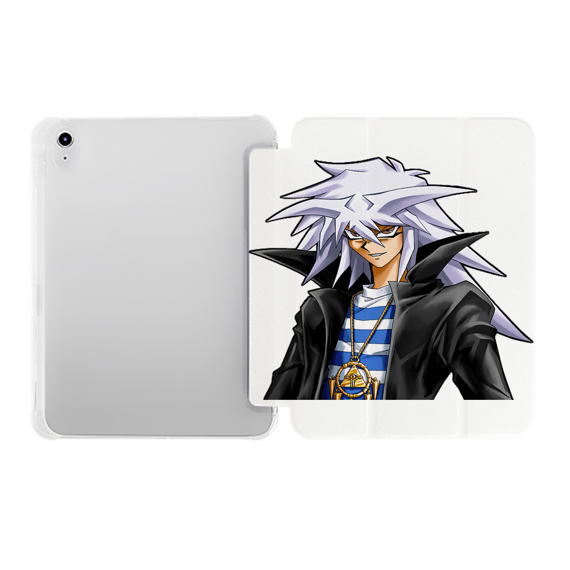 （画像用） 遊☆戯☆王 Yu-Gi-Oh! IPad ケース ペン収納付き 三つ折りスタンド PUレザー×シリコン 対応機種9.5/10.5/10.9インチ